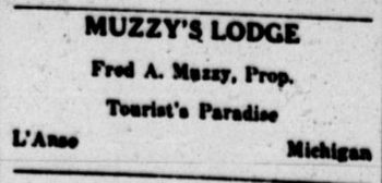 Muzzys Lodge (Muzzys Airport) - May 1946 Ad